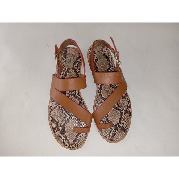 Crown Vintage Aaliya Women's Brown Animal Print Strappy Sandal 9 - Picture 2 of 10